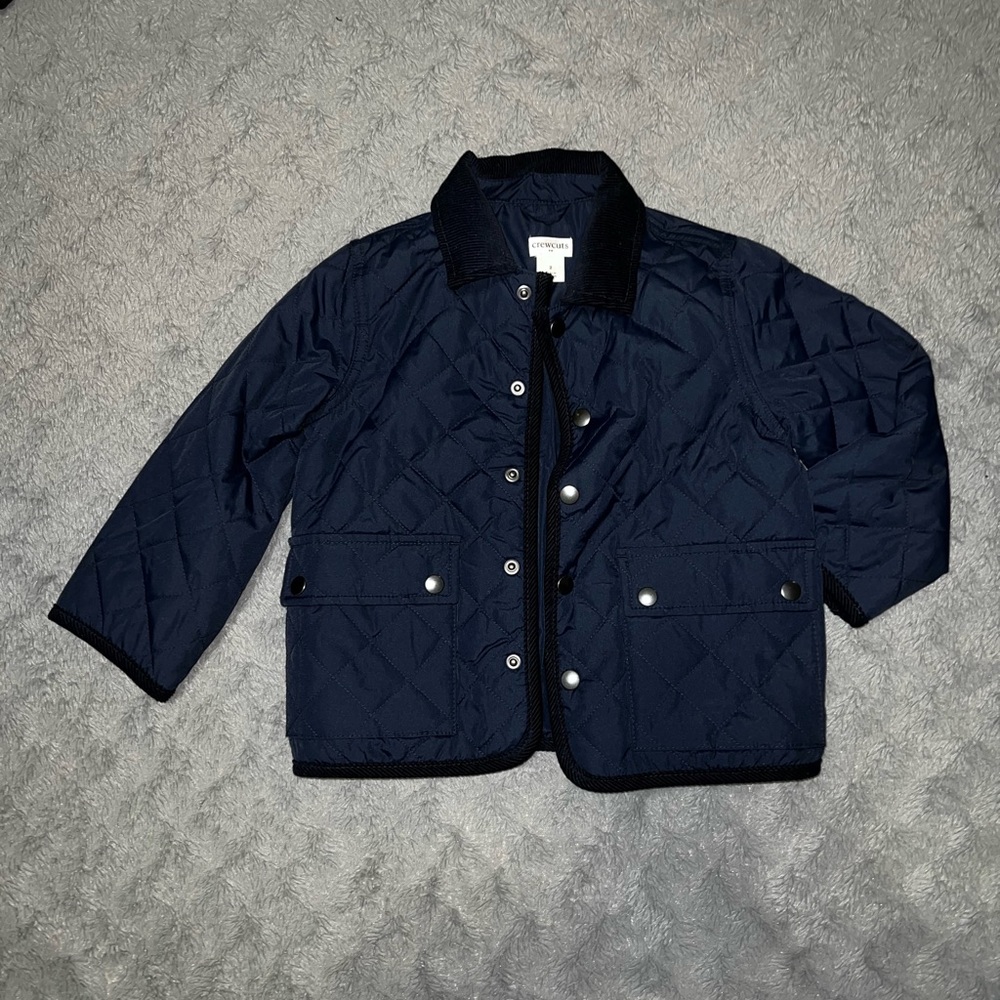 Navy blue J. Crew cuts quilted jacket size 2 toddler